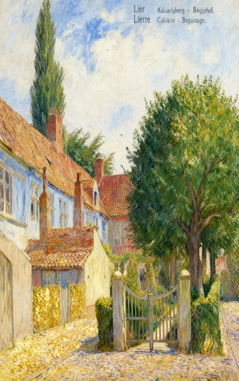 Lier vroeger – het begijnhof op een oude postkaart, als schilderij – Versie B
