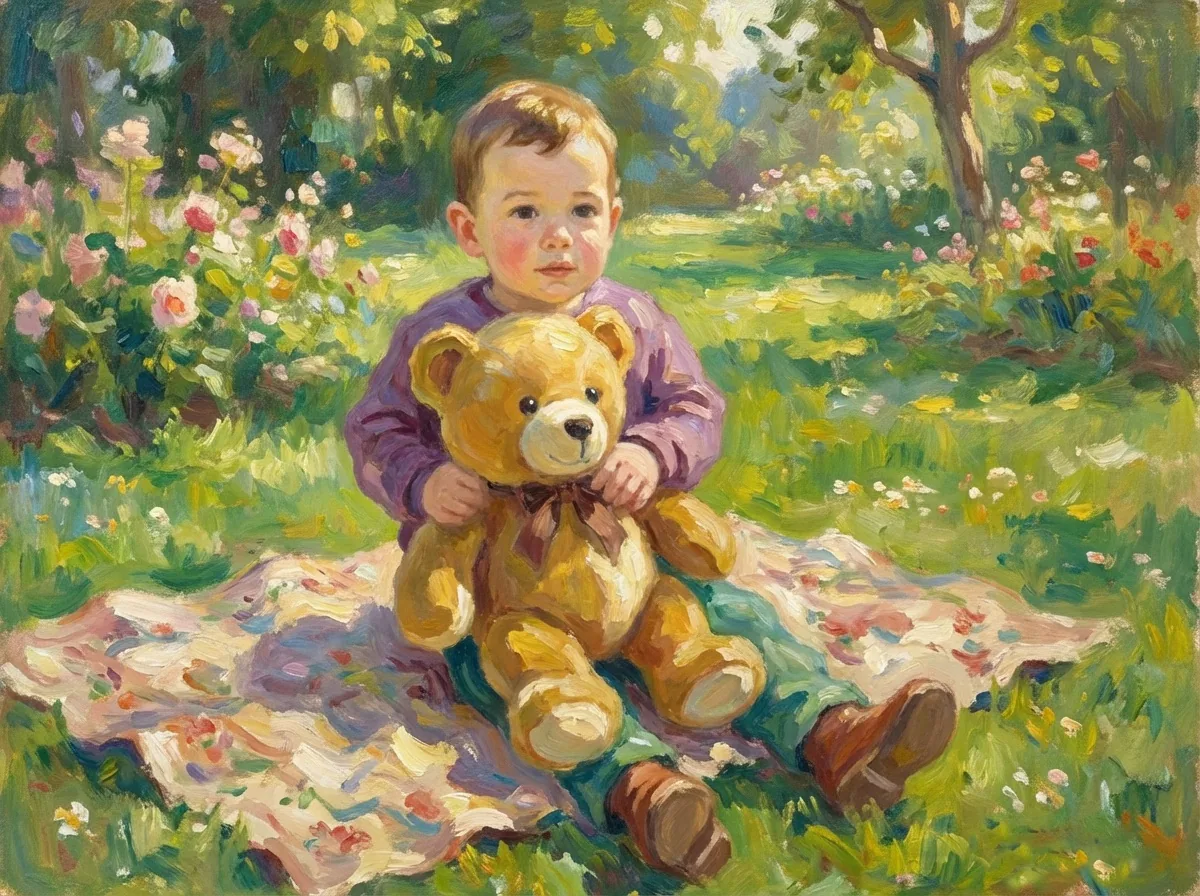 Portret met teddybeer